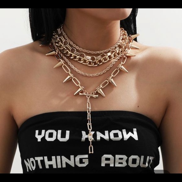 Multi-layer Rivet Necklace - Picture 2 of 4